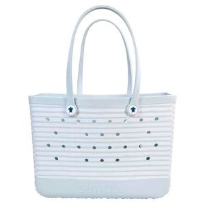 NWT Simply Southern Bogg Bag Large Blue Stripe Beach Tote New Carry-all